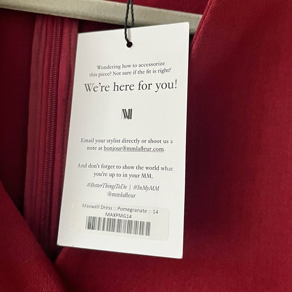 M.M. Lafleur NWT Womens The Maxwell Dress V Neck in Pomegranate Red Size 14 - Picture 5 of 6